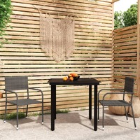  3 Piece Garden Dining Set Grey