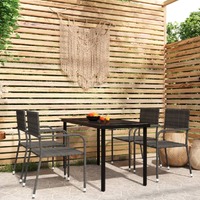  5 Piece Garden Dining Set Grey