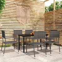  7 Piece Garden Dining Set Grey