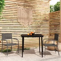  3 Piece Garden Dining Set Grey
