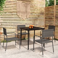  5 Piece Garden Dining Set Grey