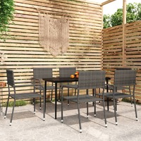  7 Piece Garden Dining Set Grey