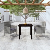  3 Piece Garden Dining Set Anthracite