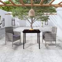  3 Piece Garden Dining Set Anthracite