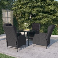  5 Piece Garden Dining Set Dark Grey