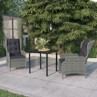  3 Piece Garden Dining Set Light Grey