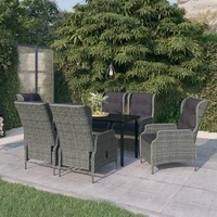  7 Piece Garden Dining Set Light Grey