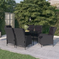  7 Piece Garden Dining Set Dark Grey