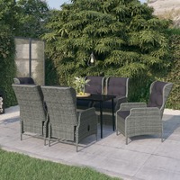  7 Piece Garden Dining Set Light Grey