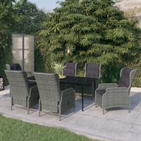  7 Piece Garden Dining Set Light Grey