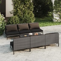  7 Piece Garden Lounge Set with Cushions Poly Rattan Dark Grey