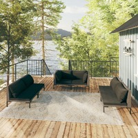  6 Piece Garden Lounge Set with Cushions Poly Rattan Dark Grey