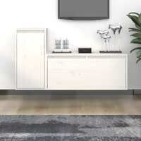  TV Cabinets 2 pcs White Solid Wood Pine