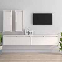  TV Cabinets 4 pcs White Solid Wood Pine