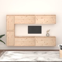  TV Cabinets 6 pcs Solid Wood Pine