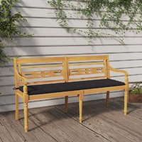  Batavia Bench with Anthracite Cushion 150 cm Solid Wood Teak