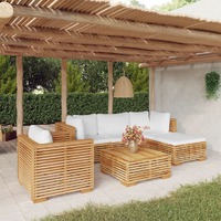  6 Piece Garden Lounge Set with Cushions Solid Wood Teak