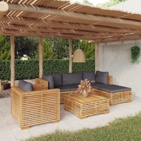  6 Piece Garden Lounge Set with Cushions Solid Wood Teak