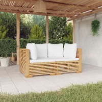  Garden Corner Sofas with Cushions 2 pcs Solid Wood Teak