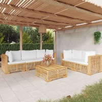  6 Piece Garden Lounge Set with Cushions Solid Wood Teak