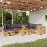  8 Piece Garden Lounge Set with Cushions Solid Teak Wood