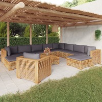  12 Piece Garden Lounge Set with Cushions Solid Teak Wood