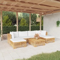  7 Piece Garden Lounge Set with Cushions Solid Teak Wood