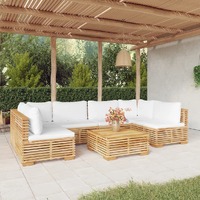  7 Piece Garden Lounge Set with Cushions Solid Teak Wood