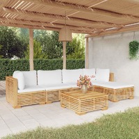  6 Piece Garden Lounge Set with Cushions Solid Teak Wood