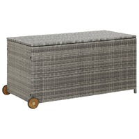  Garden Storage Box Light Grey 120x65x115 cm Poly Rattan