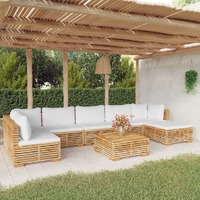  8 Piece Garden Lounge Set with Cushions Solid Wood Teak