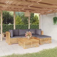  5 Piece Garden Lounge Set with Cushions Solid Wood Teak