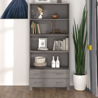  Highboard &quot;HAMAR&quot; Solid Wood Pine Light Grey