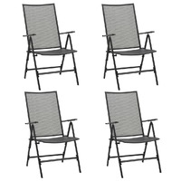  Folding Mesh Chairs 4 pcs Steel Anthracite