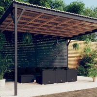  10 Piece Garden Lounge Set with Cushions Black Poly Rattan