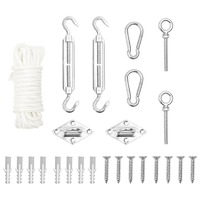  9 Piece Sunshade Sail Accessory Set Stainless Steel