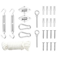  9 Piece Sunshade Sail Accessory Set Stainless Steel