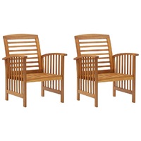  Garden Chairs 2 pcs Solid Acacia Wood