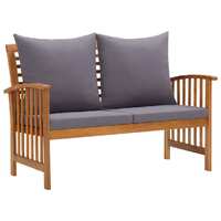  Garden Bench with Cushions 119 cm Solid Acacia Wood