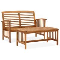  2 Piece Garden Lounge Set Solid Acacia Wood