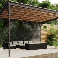  12 Piece Garden Lounge Set with Cushions Poly Rattan Black