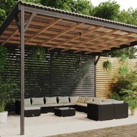  12 Piece Garden Lounge Set with Cushions Poly Rattan Black