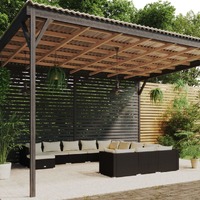  12 Piece Garden Lounge Set with Cushions Poly Rattan Black