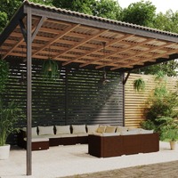  12 Piece Garden Lounge Set with Cushions Poly Rattan Brown