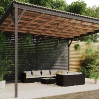  9 Piece Garden Lounge Set with Cushions Poly Rattan Black