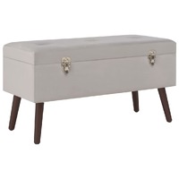  Bench with Storage Compartment Grey 80 cm Velvet