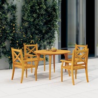  Garden Table Ø110x75 cm Solid Wood Acacia