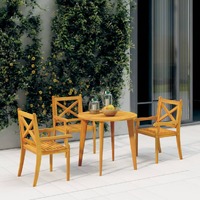  Outdoor Dining Chairs 3 pcs Solid Wood Acacia