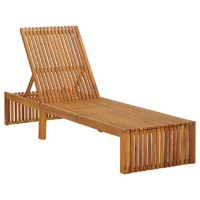  Sun Lounger Solid Acacia Wood