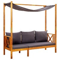  Garden Bench with Canopy Solid Acacia Wood